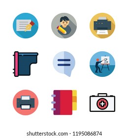 copy icon set. vector set about first aid kit, canvas, printers and printer icons set.