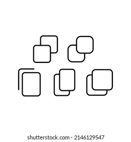 Copy Icon Set Vector Symbol Design Illustration