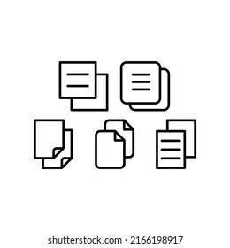 Copy Icon Set Vector Symbol Design Illustration