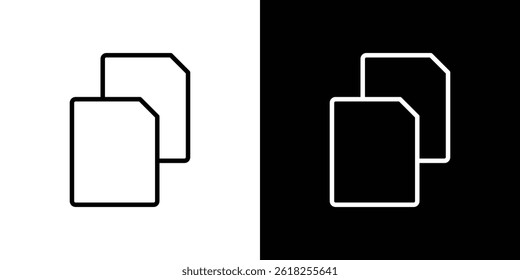 Copy icon shape graphic simple plain clipart symbol. thin line outline art