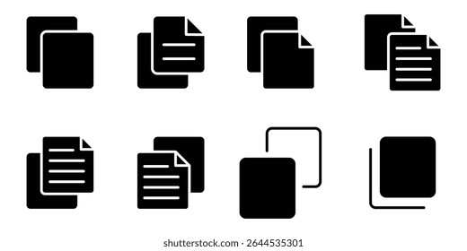Copie o sinal do ícone. copie o conjunto de ícones de camada duplicados, copie o ícone de colagem para sites, aplicativos, UI ou UX. ilustração vetorial.