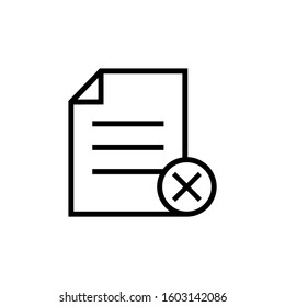 Copy icon, signs icon with cancel sign icon in outline style on white background, Copy icon and close, delete, remove symbol, Vector illustration