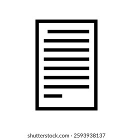 Copy icon in solid and stroke style. A4 sheet with text