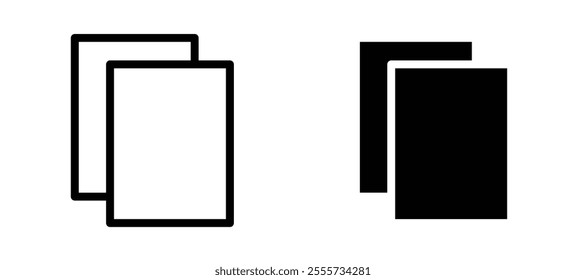 Copy icon symbol collection on white background.