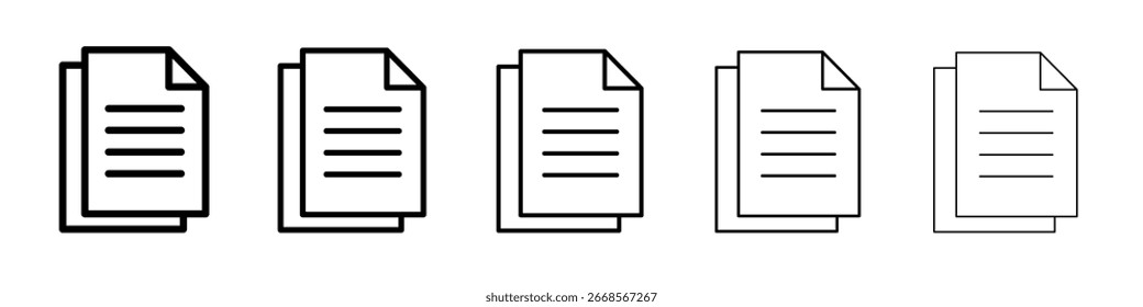 Icono de copia Concepto de símbolo para Diseño web. icono de Vector de línea simple. ilustración de logotipo.