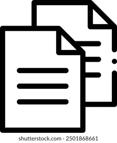 Icono de copia. Diseño De Estilo Lineal Delgado Aislado Sobre Fondo Blanco