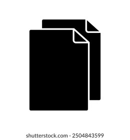 Copy icon vector. Duplicate document icon isolated on white background.