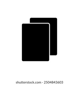 Copy icon vector. Duplicate document icon isolated on white background.