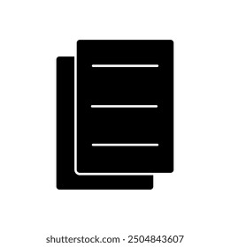 Copy icon vector. Duplicate document icon isolated on white background.