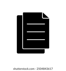 Copy icon vector. Duplicate document icon isolated on white background.