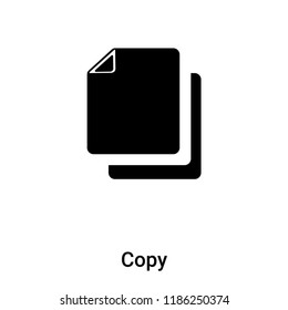 Copy icon vector isolated on white background, logo concept of Copy sign on transparent background, filled black symbol