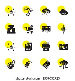 copy icons. Editable 16 copy icons. Included icons such as Cloud, Tags, Tag, Cassette, Print, Copy, Export, Bargain, Ink, Film Strip, Import. trendy icons for web.