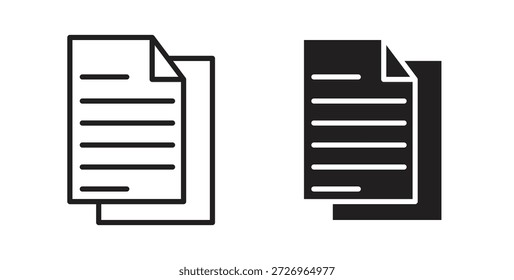 Copy icons in filled, thin line, outline and strokes