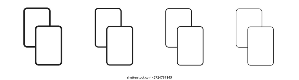 Colección de Vector de línea de iconos de copia. Icono de Vector perfecto de píxeles