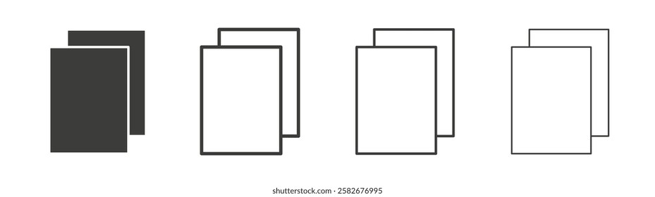 Copy icons set vectors graphic designs