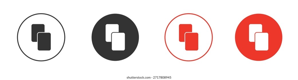 Copy icons simple flat silhouette vector illustration