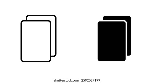 Copy icons. stroke line and black solid icons