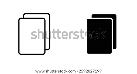 Copy icons. stroke line and black solid icons