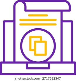 Línea de copia Línea de Vector de dos colores Diseño de icono de Vector de dos colores