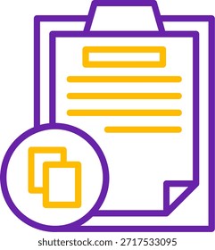 Línea de copia Línea de Vector de dos colores Diseño de icono de Vector de dos colores