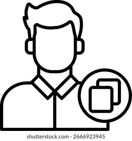 Copiar design de ícone de vetor de linha