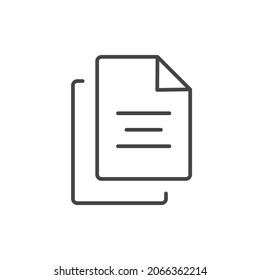 Copy linear icon. Thin line customizable illustration. Vector isolated outline drawing. Editable stroke