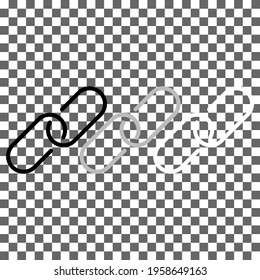 Copy link chain black, grey, white icon. Graphic element. Minimalistic hyperlink symbol. Trendy flat isolated glyph sign for: illustration, logo, mobile, app, design, web, ui, gui, ux. Vector EPS 10