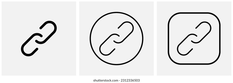 Link-Symbol kopieren. mit Design und Stil verschiedener Formen, einzeln auf weißem Hintergrund