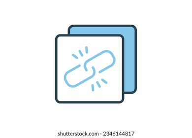 Link-Symbol kopieren. geeignet für Webdesign, App, Benutzeroberflächen. Stil mit flachen Linien. Einfaches Vektordesign bearbeitet