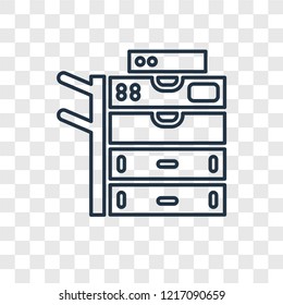 Copy machine concept vector linear icon isolated on transparent background, Copy machine concept transparency concept in outline style