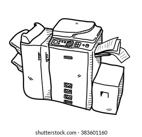 Copy Machine Doodle, a hand drawn vector doodle illustration of a copy machine.