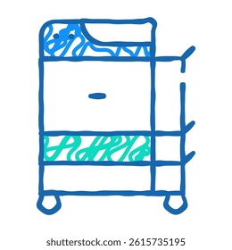copy machine equipment doodle icon sketch vector. copy machine equipment sign. isolated symbol illustration