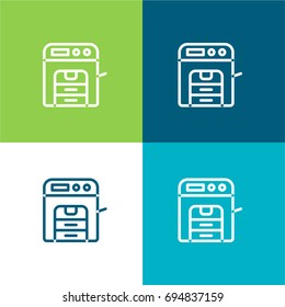 Copy machine green and blue material color minimal icon or logo design