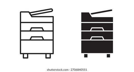 Diseño de símbolo de contorno de concepto de icono de máquina de copia. Ilustración de elemento simple.