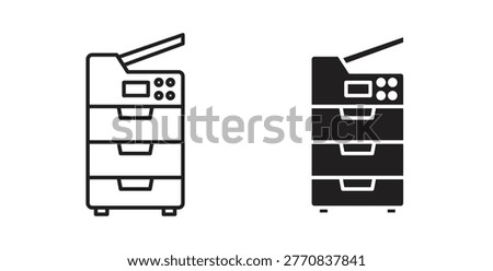 Copy Machine icon design line and solid vector pack on white background