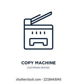 copy machine icon from electronic devices collection. Thin linear copy machine, machine, equipment outline icon isolated on white background. Line vector copy machine sign, symbol for web and mobile