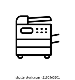 Copy Machine Icon. Line Art Style Design Isolated On White Background