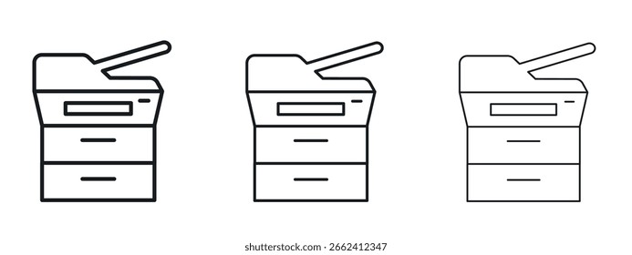 Ícone de máquina de cópia simples design de linha - Ilustração de vetor simples
