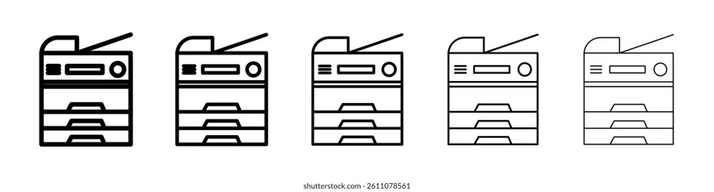 Copy Machine Icon Symbol mark in Outline style