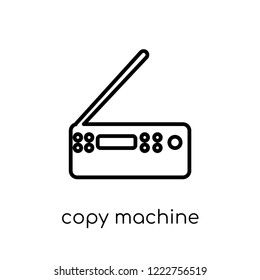 copy machine icon. Trendy modern flat linear vector copy machine icon on white background from thin line Electronic devices collection, outline vector illustration