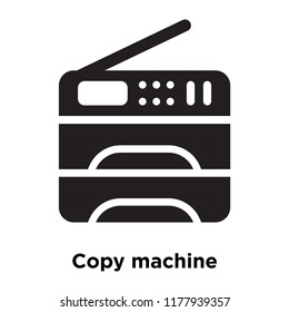 Copy machine icon vector isolated on white background, logo concept of Copy machine sign on transparent background, filled black symbol