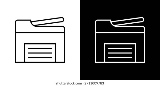 Copiar iconos de la máquina. iconos de vector de dibujo de línea