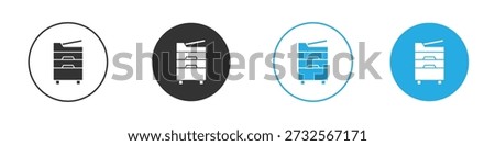 Copy Machine icons Set in Flat Vector Style