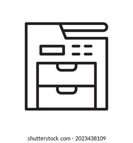 Copy Machine Line Icon Illustration Vector Graphic