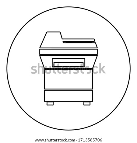 Copy machine Printer Copier for office Photocopier Duplicate equipment icon in circle round outline black color vector illustration flat style image