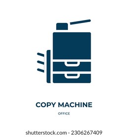 copy machine vector icon. copy machine, machine, equipment filled icons from flat office concept. Isolated black glyph icon, vector illustration symbol element for web design and mobile apps
