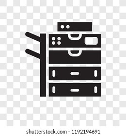 Copy machine vector icon isolated on transparent background, Copy machine transparency logo concept