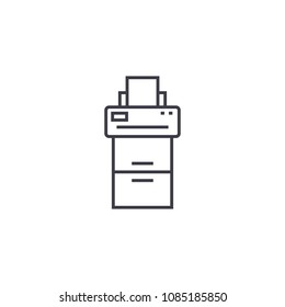 copy machine vector line icon, sign, illustration on background, editable strokes