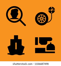 copy, measurement, carrier and black icons set. Vector illustration for web and design