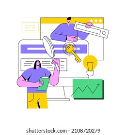 Copy optimization abstract concept vector illustration. Web text, shadow copy optimization algorithm, online business, boost traffic, target keywords, SEO writing method abstract metaphor.